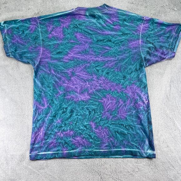 Vintage Fruit of the Loom T Shirt Mens Large Purple Blue Tie Dye Single Stitch - Picture 8 of 11